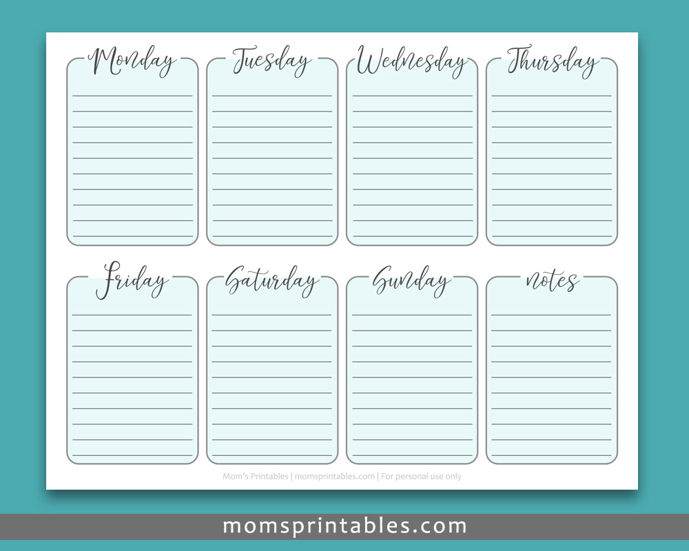 Printable Weekly Meal Planner