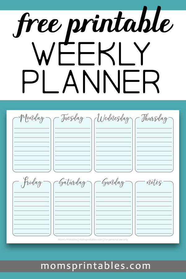 Free PDF Printable: Weekly Planner  Weekly planner free printable, Weekly  planner free, Planner printables free