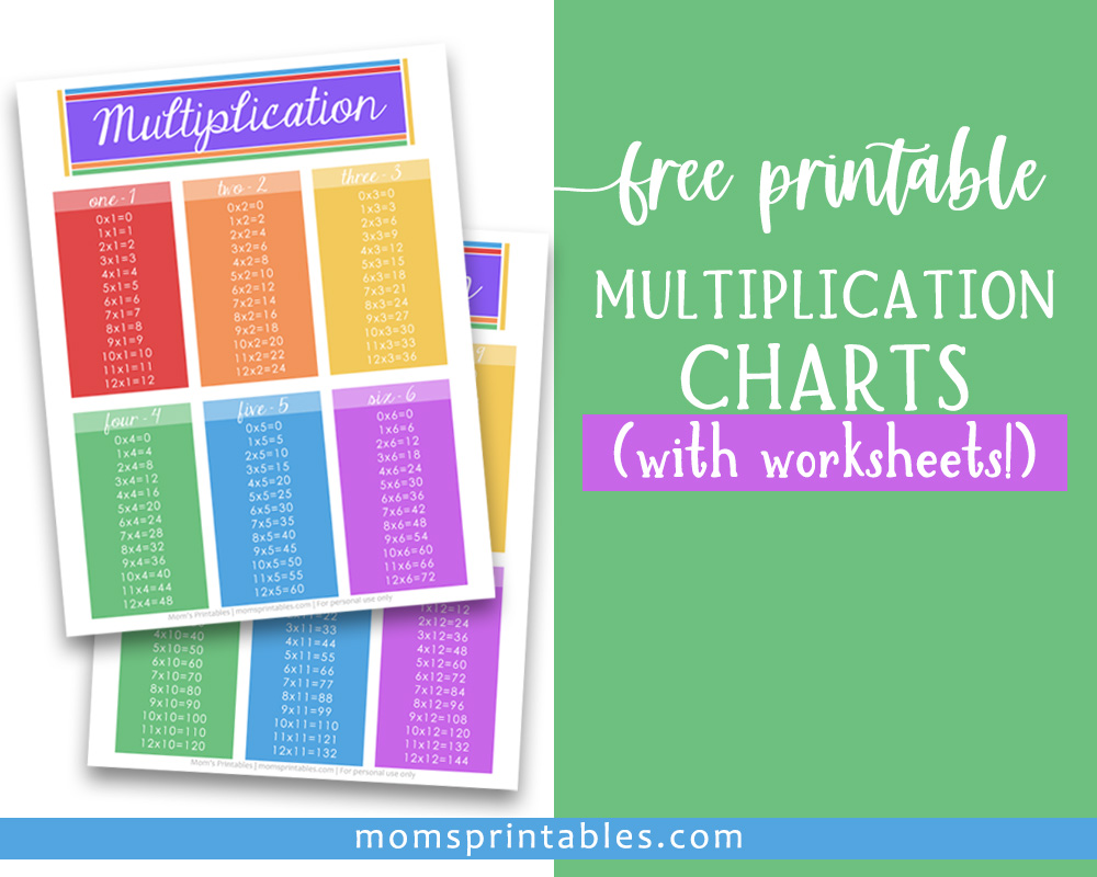 Multiplication Charts Printable Free | Multiplication Table Free Printable | Math Worksheet and Answer Key | Free multiplication worksheets printable on MomsPrintables!