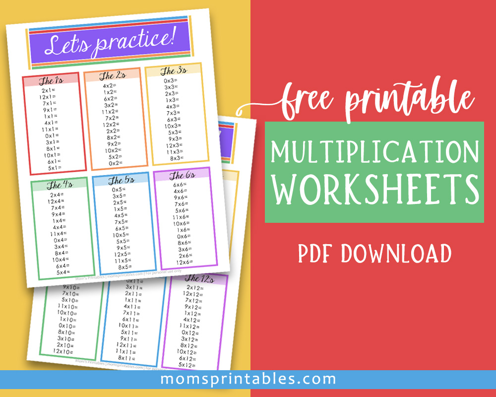 Multiplication Charts Printable Free | Multiplication Table Free Printable | Math Worksheet and Answer Key | Free multiplication worksheets printable on MomsPrintables!