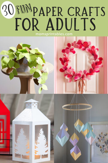 Paper crafts for adults | Paper crafts for adults to make | Paper crafts for adults step by step | 30 fun paper crafts with tutorials that adults will love to make! Find the info on MomsPrintables.