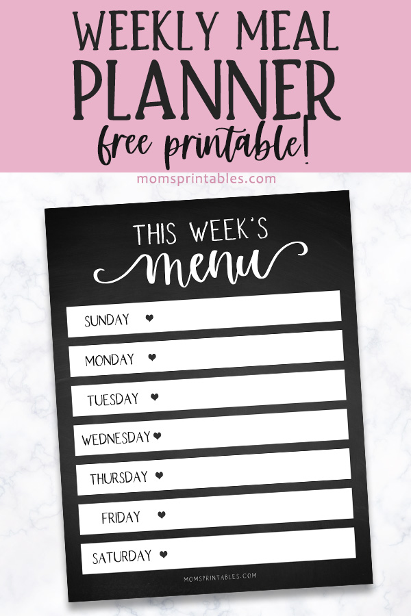 Printable Weekly Meal Planner - Mom's Printables