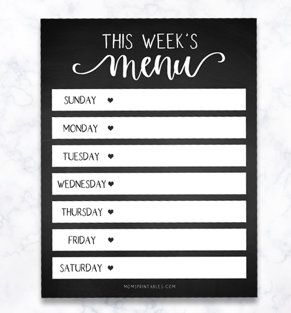 Printable Weekly Menu Planner and Grocery List - Mom 4 Real