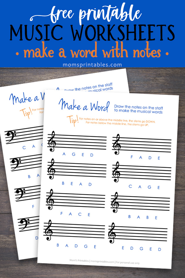 Free Music Worksheets PDF - Mom's Printables