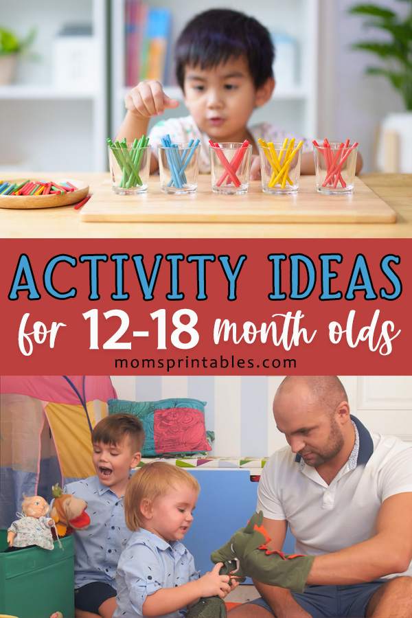 Activity Ideas for 18 month old | Activity Ideas for 12 month old | Activities with 18 month old | Activities with 12 month old | Big list of ideas at MomsPrintables!