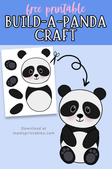 Build a Panda Craft free printable | panda craft for kids | Printable panda craft | Free download at Moms Printables!