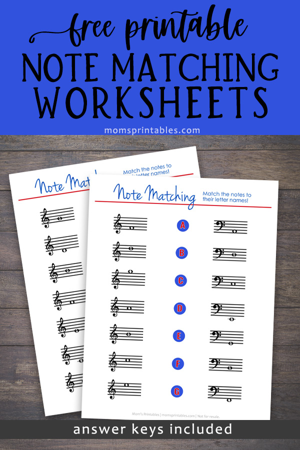 Free Printable Note Matching Worksheets | Note Naming Worksheets Free | Free Music Worksheets at MomsPrintables!