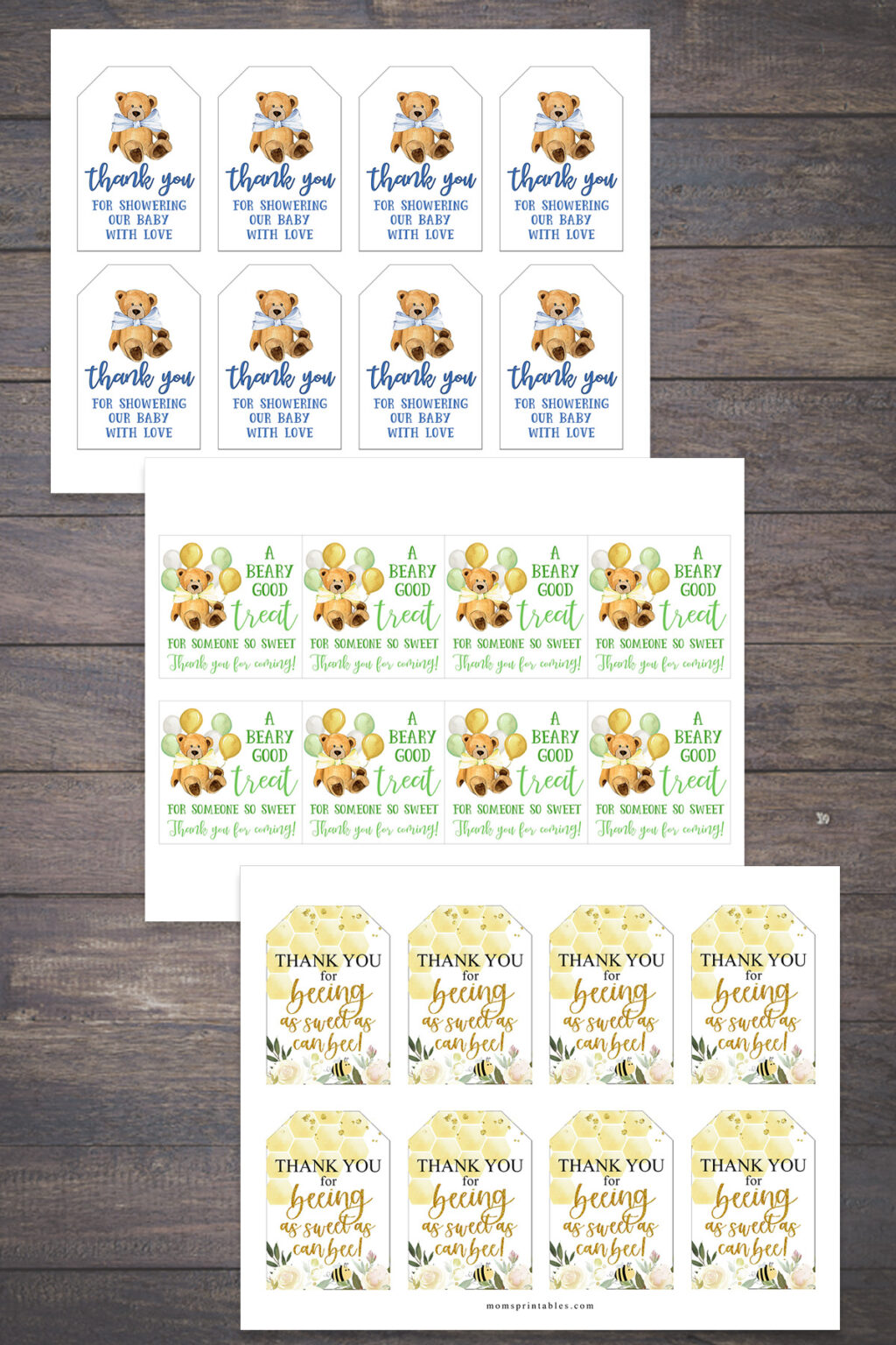 Free Printable Baby Shower Favor Tags, Thank You Gift - Mom's Printables