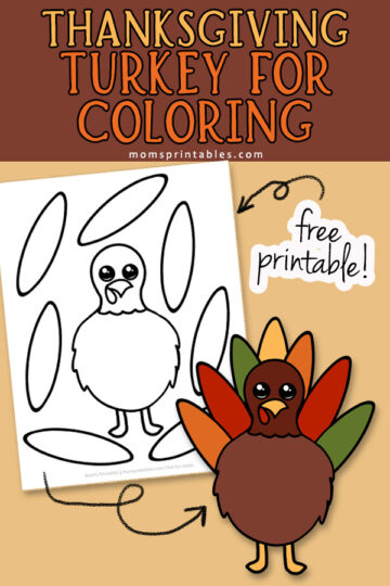 Thanksgiving Turkey for Coloring | Printable Thanksgiving Turkeys | Thanksgiving Crafts for Kids | Free Printable Turkey Coloring Activity free download at Moms Printables!