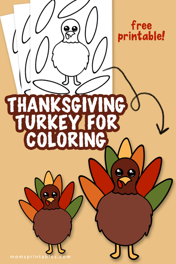 Thanksgiving Turkey for Coloring | Printable Thanksgiving Turkeys | Thanksgiving Crafts for Kids | Free Printable Turkey Coloring Activity free download at Moms Printables!